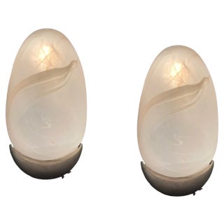 Marbled Glass Sconces, 1970s, Set of 2 For Sale