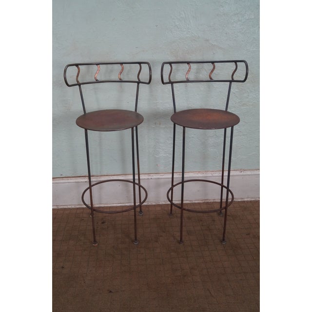 Vintage Distressed Industrial Metal Bar Stools Chairish