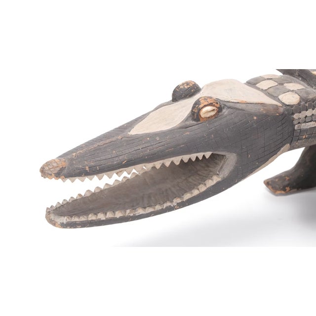 1990s Large Wood Alligator Folk Art Sculpture For Sale - Image 5 of 18