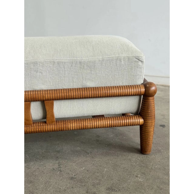 Contemporary Contemporary Ribbed Dining Bench For Sale - Image 3 of 4