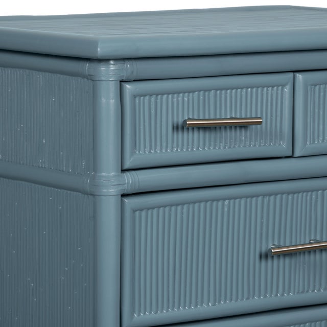David Francis Aruba Four-Drawer Chest - Regatta Blue For Sale - Image 4 of 9