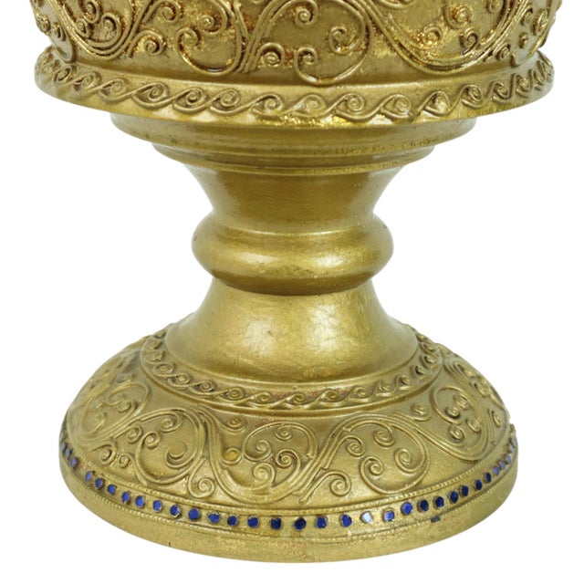 Large Golden Wooden Offering Bowl, 1950s For Sale - Image 11 of 13