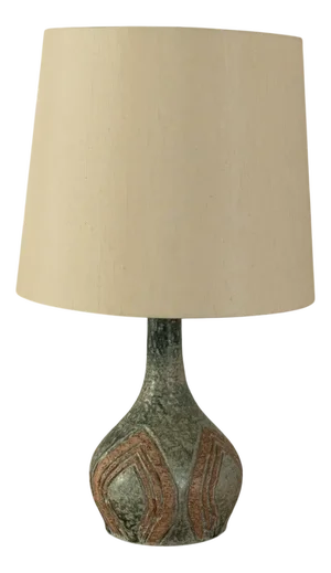 Table Lamp with Decorated Ceramic Base, 1970s