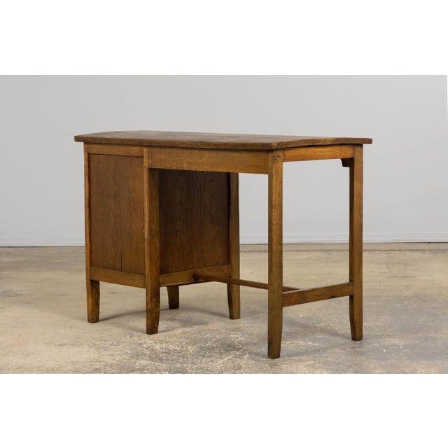 1940s Petite French Art Deco Oak Office Desk For Sale - Image 15 of 17