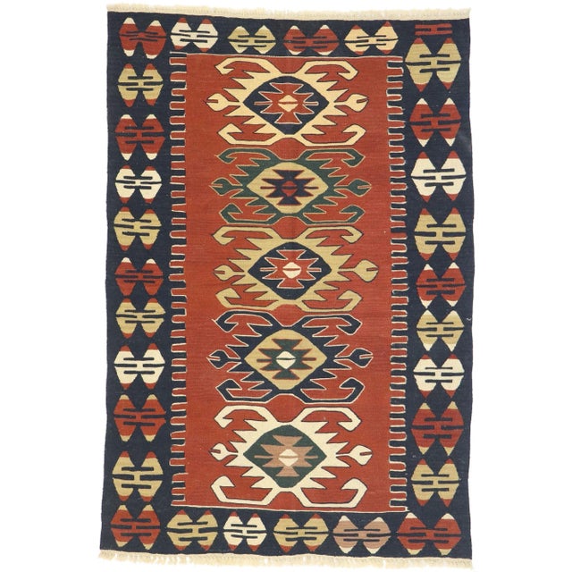 Vintage Persian Shiraz Kilim Rug - 03'09 X 05'07 For Sale - Image 9 of 9