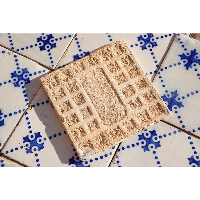 Antique 19th Century Portuguese Blue Cross Lattice Tiles, Set of 15 For Sale - Image 15 of 15