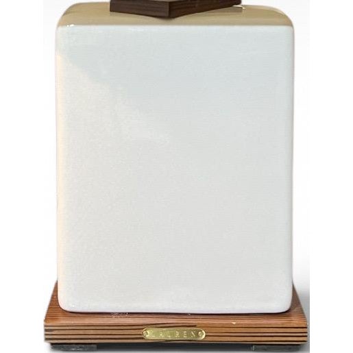 Contemporary Vintage Lauren Ralph Lauren White Crackle Ceramic Square Table Lamp For Sale - Image 3 of 8