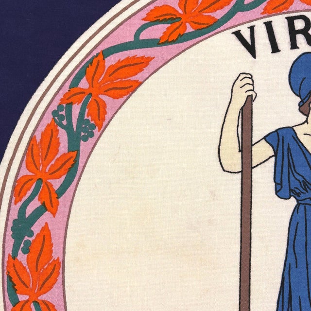 American Large Vintage Cotton State Flag of Virginia For Sale - Image 3 of 7