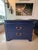 Vintage Pair Harrison Van Horn Grasscloth Navy Blue Pagoda Night Stands Chests For Sale - Image 10 of 11