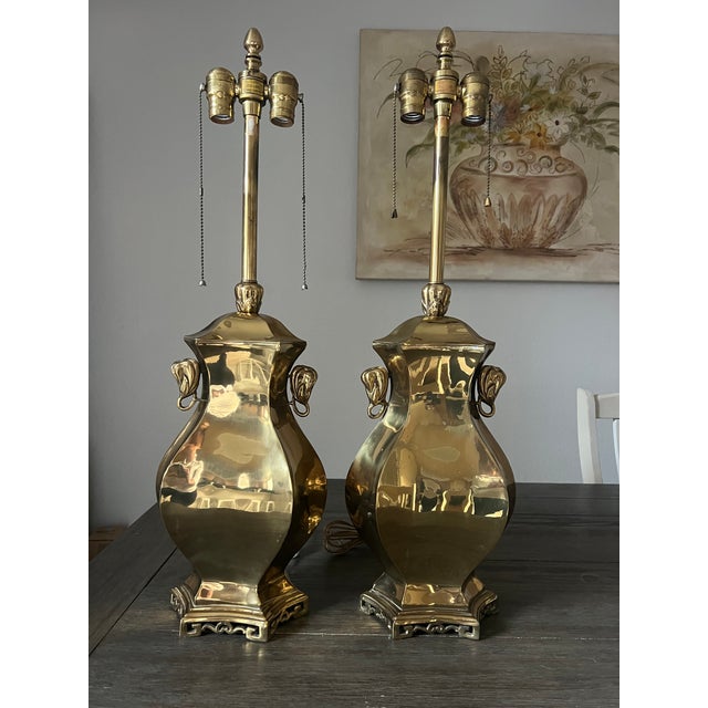 Mid-Century Marbro Brass Lamps - a Pair For Sale - Image 10 of 11