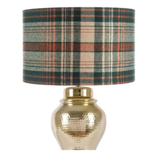 Mind the Gap Monterey Plaid Green Lampshade, Medium For Sale
