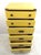 Stylish campaign style lingerie chest features unique yellow lacquered finish and campaign style brass trim. Ideal storage...