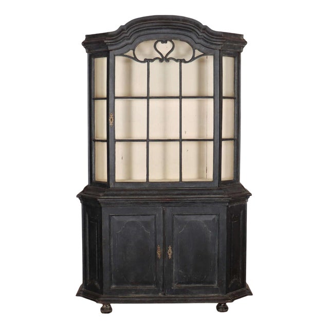 Dutch Painted Vitrine in Pine For Sale