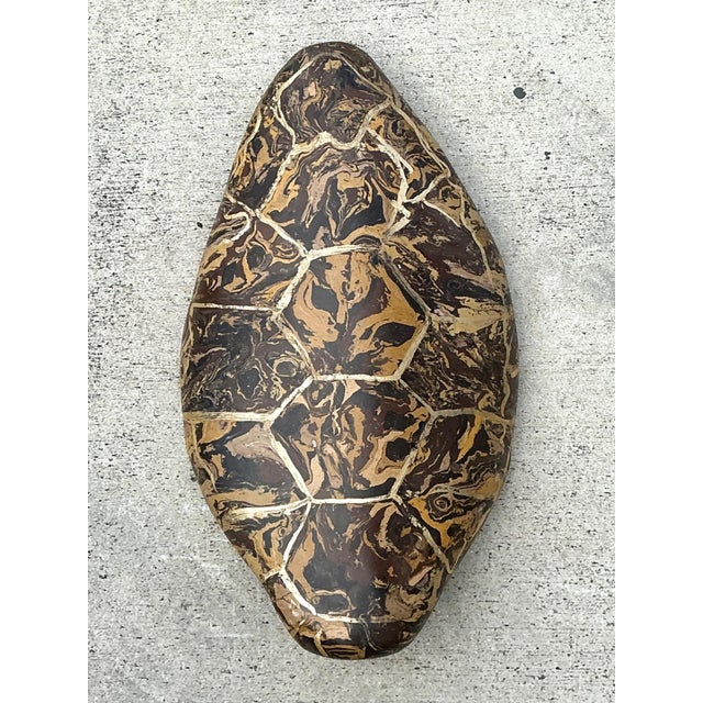 Paint Vintage Italian Scagliola Artisan Pigmented Plaster Turtle Shell For Sale - Image 7 of 14