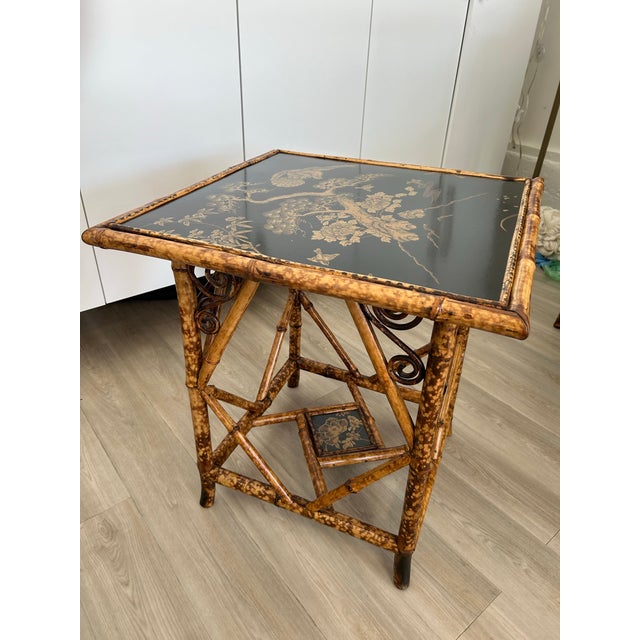 Chinoiserie Center Square Table For Sale - Image 4 of 7