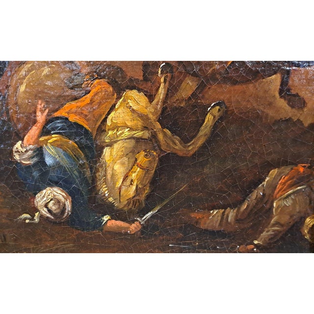 Northern School Artist, Small Battle, 18th Century, Oil Painting on Canvas, Framed For Sale - Image 5 of 10