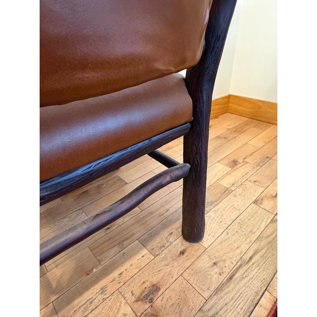Burnt Umber Late 20th Century Pair of 2 Flat Rock Furniture Arm Chairs For Sale - Image 8 of 11