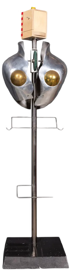 Polished Metal Torso Valet Stand, Circa 1980