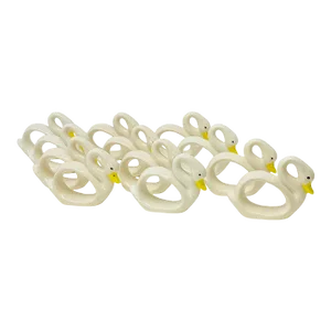 1970's Ceramic Swan Napkin Rings Set of 12