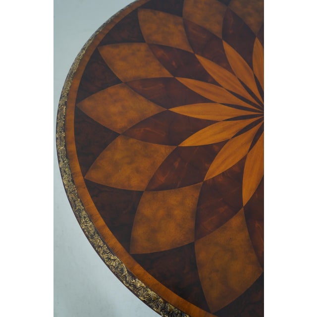 Maitland - Smith Maitland Smith Round Inlaid Top Bronze Feet Center Table For Sale - Image 4 of 14