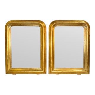 Pair of French Louis Philippe Giltwood Mirrors For Sale