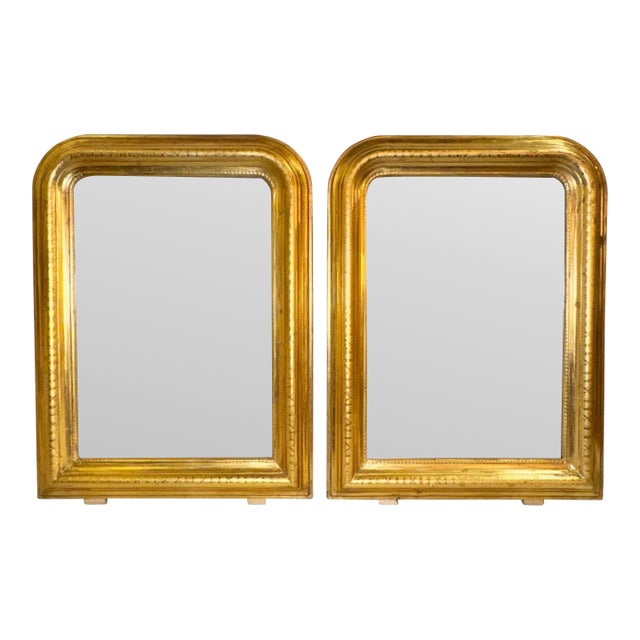 Pair of French Louis Philippe Giltwood Mirrors For Sale