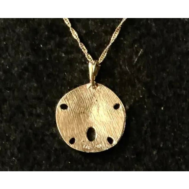 Coastal 14k Gold Sand Dollar Pendant For Sale - Image 3 of 5