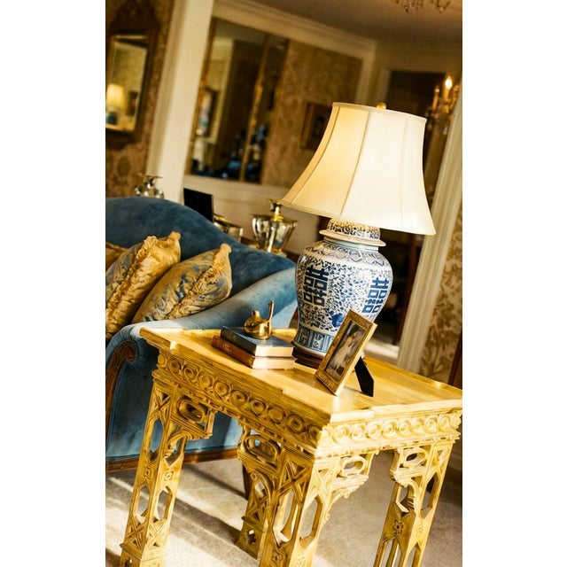 Mid 20th Century Pair of Vintage, Rare, Monumental, Faux Bamboo, Chinoiserie, Mid Century, Accent Tables For Sale - Image 5 of 11