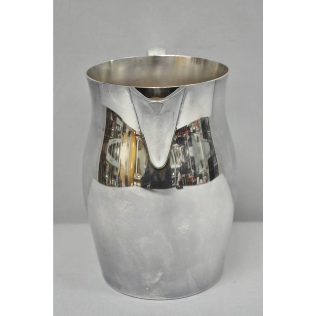 Mid 20th Century Vintage Bristol Silverplate by Poole B54 Silver Plated Bulbous Water Pitcher For Sale - Image 5 of 9