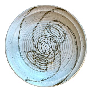 1980's Abstract 22" Stoneware Charger - By Ken Edwards - Montana For Sale