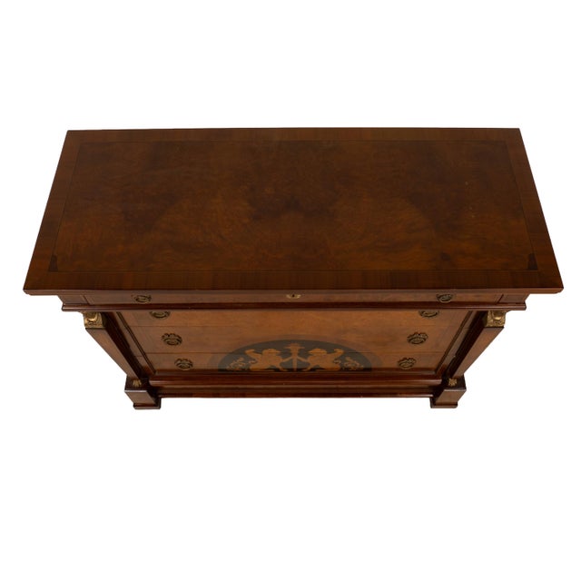 Wood 1980s Empire Style Chest of Drawers W/ Griffin Motifs &Hidden Drawer, Neoclassical Dresser For Sale - Image 7 of 18