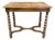 Antique English Barley Twist Side Table, Solid Oak Jacobean Revival Accent Table For Sale