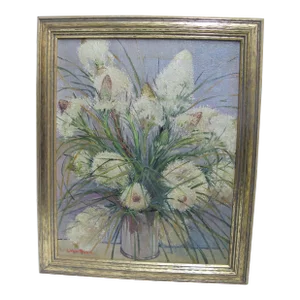 Lucile Van Slyck Signed Framed Still Life Floral Bouquet Oil Painting