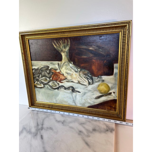 Karen Chase Frazee After Édouard Manet's Painting Titled Fish Still Life or Still Life With Carp For Sale - Image 9 of 11