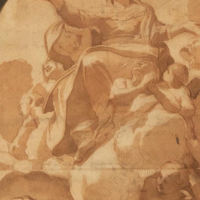 Important 16th Century Italian Renaissance Baroque Old Master Drawing Watercolor byAnnibale Carracci, Circa 1590 For Sale In Portland, OR - Image 6 of 11