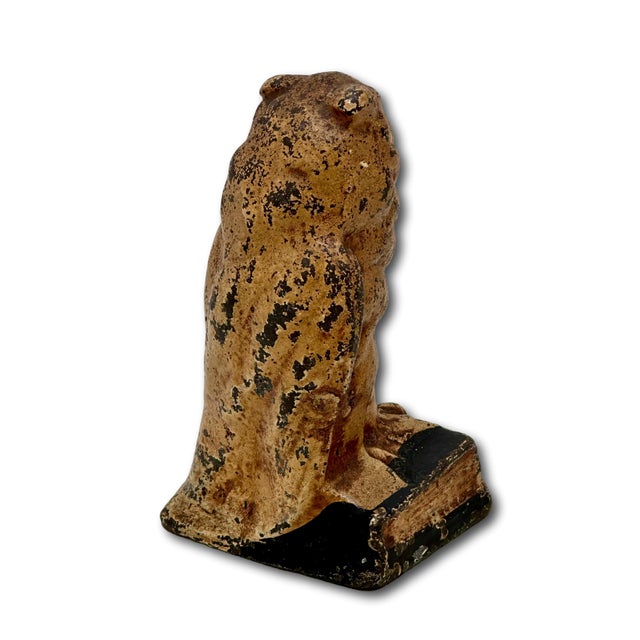 Unusual Antique American Cast Iron Wise Old Owl Sitting on a Book Figurative Doorstop - Circa 1920s. For Sale - Image 13 of 18