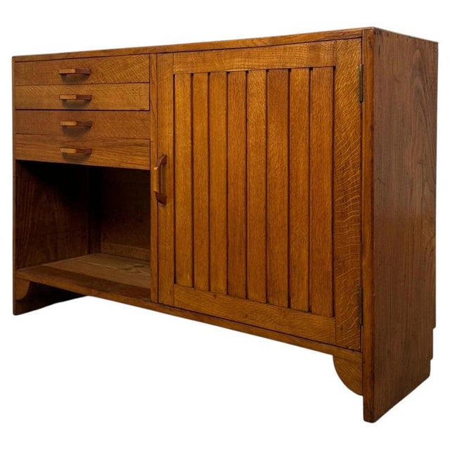 Small Mid-20th Century Golden Oak Sideboard For Sale - Image 4 of 13