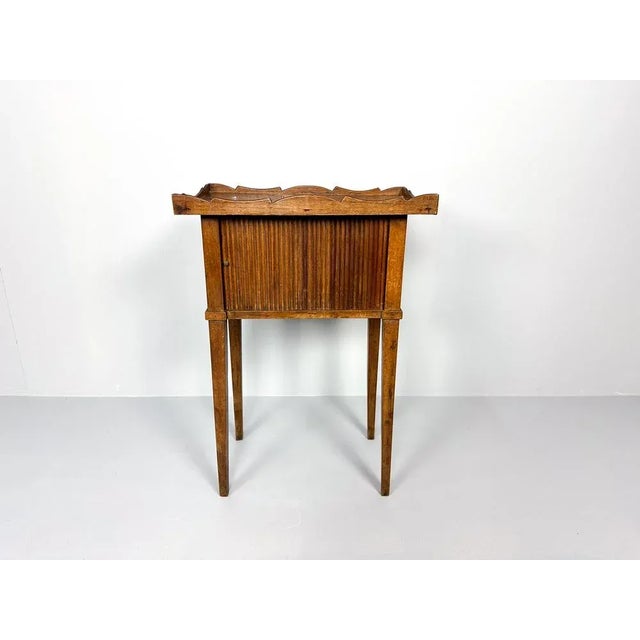 Brown Antique Nightstand with Roller Door, 19th Century For Sale - Image 8 of 12