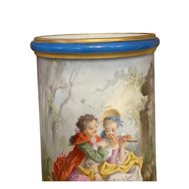Late 19th Century Pair of French Sèvres Style Porcelain Vases. For Sale In Los Angeles - Image 6 of 10