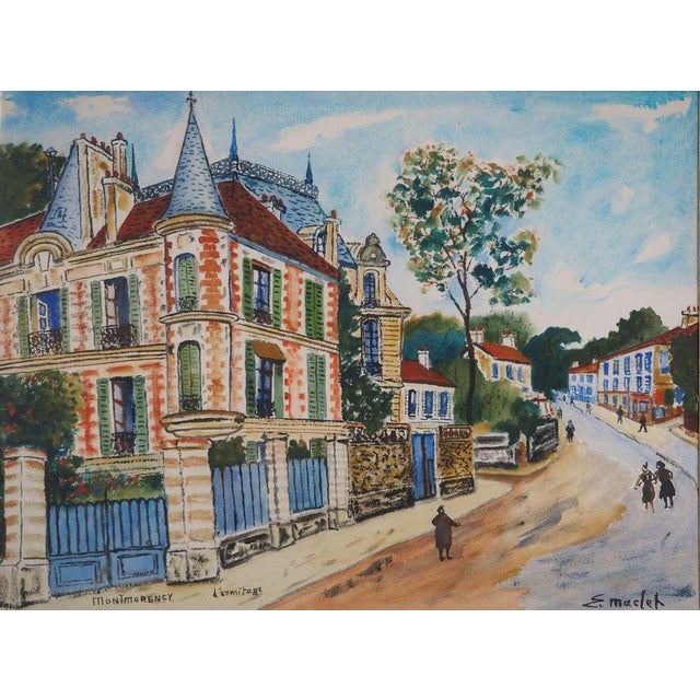 Elisée Maclet Château in Montmorency Original watercolor and gouache Signed lower left On vellum 43 x 57 cm vision...