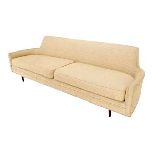 Mid-Century Modern Gondola Style Sofa Pearsall Attributed Oatmeal Upholstery