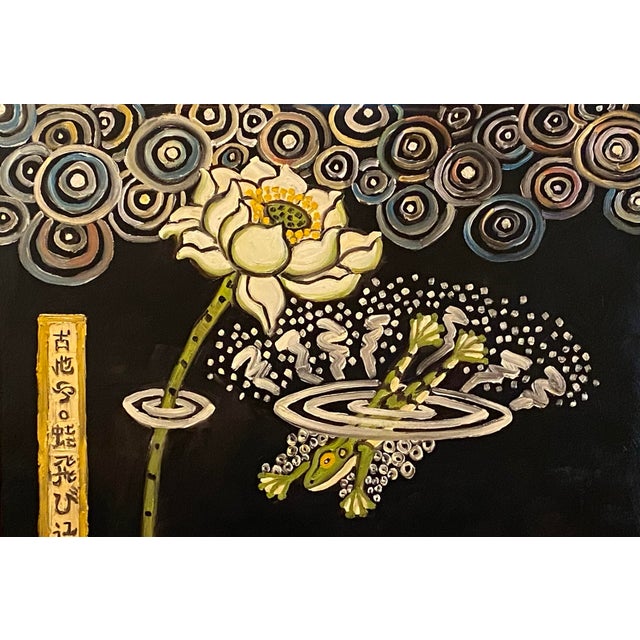 Contemporary Basho Haiku Original Oil Painting Stephen McDonough For Sale - Image 3 of 4