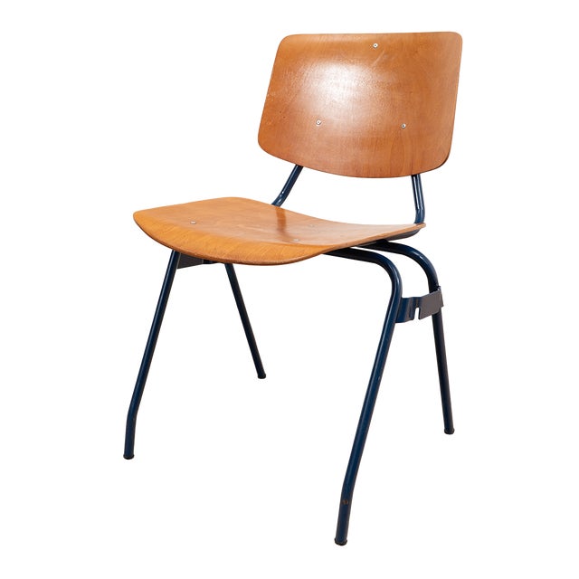 Wood Industrial Chairs by Kho Liang Ie for Car Katwijk, 1950s For Sale - Image 7 of 7