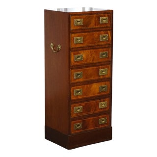 Tall Chest of Drawers with Brass Handles For Sale