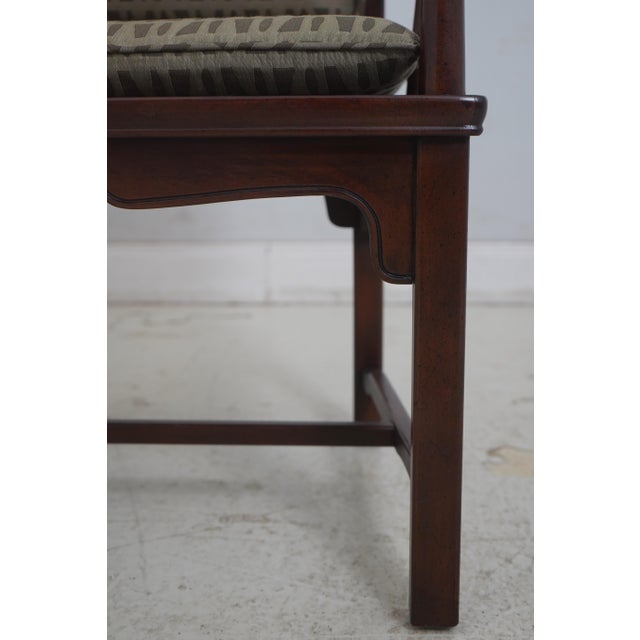 Wood Set of 6 Henredon Asian Modern Dining Room Chairs For Sale - Image 7 of 18