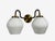 Late 20th Century Swedish Modern, Double Wall Sconce, Brass, Glass, Sweden, 1980s For Sale - Image 5 of 8