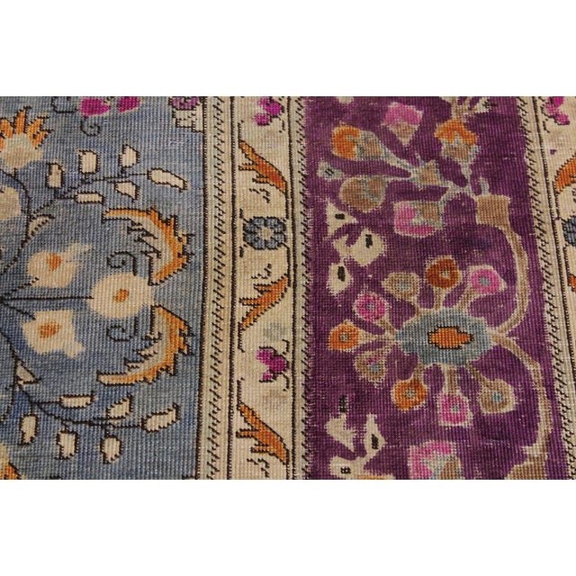 Purple Shabby Chic Vintage Gray/Purple Wool Rug - 9'6'' X 12'2'' For Sale - Image 8 of 10