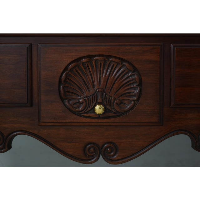 1980s Henkel Harris 3 Piece Cherry Queen Anne Highboy For Sale - Image 13 of 17