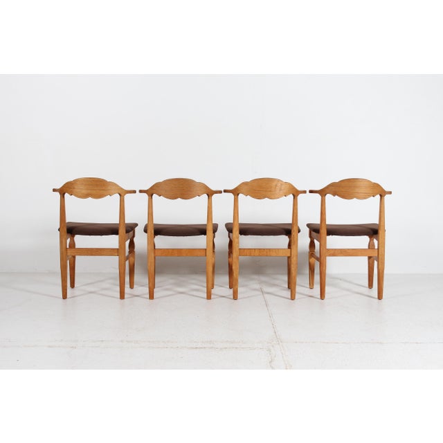 1970s Danish Dining Chairs in Oak by Henning Kjærnulf for EG Møbler, 1970s, Set of 4 For Sale - Image 5 of 15