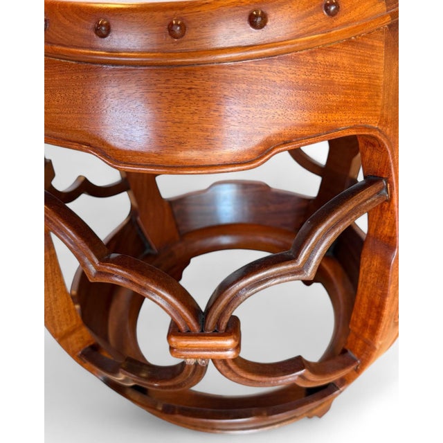 Wood Late 20th Century Chinese Elm Drum Seats Pair For Sale - Image 7 of 8